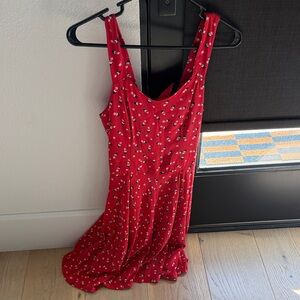 LC Lauren Conrad Vibrant Red Floral Dress Size 2